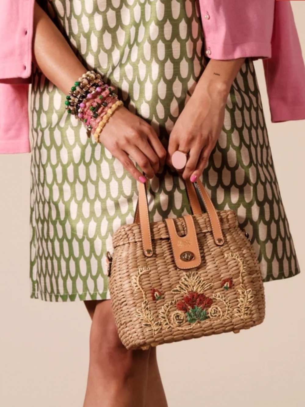 NWT, FRANCES VALENTINE, HANDWOVEN HARRIET BAG, WITH EMBROIDERY &CROSSBODY STRAP